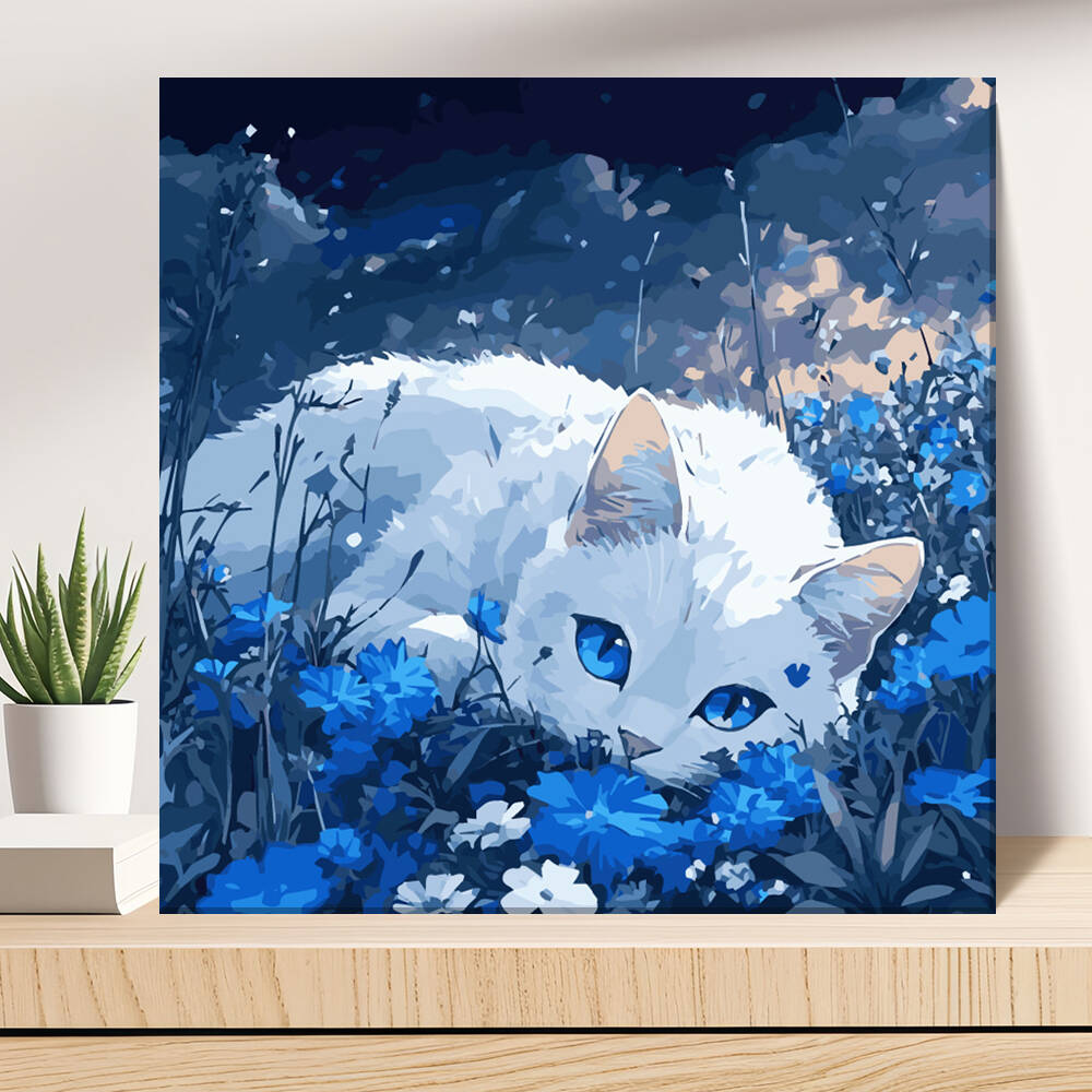 Model Kit Acrylic Paint - Sayılara göre DIY Boyama Kedi Hayvan
