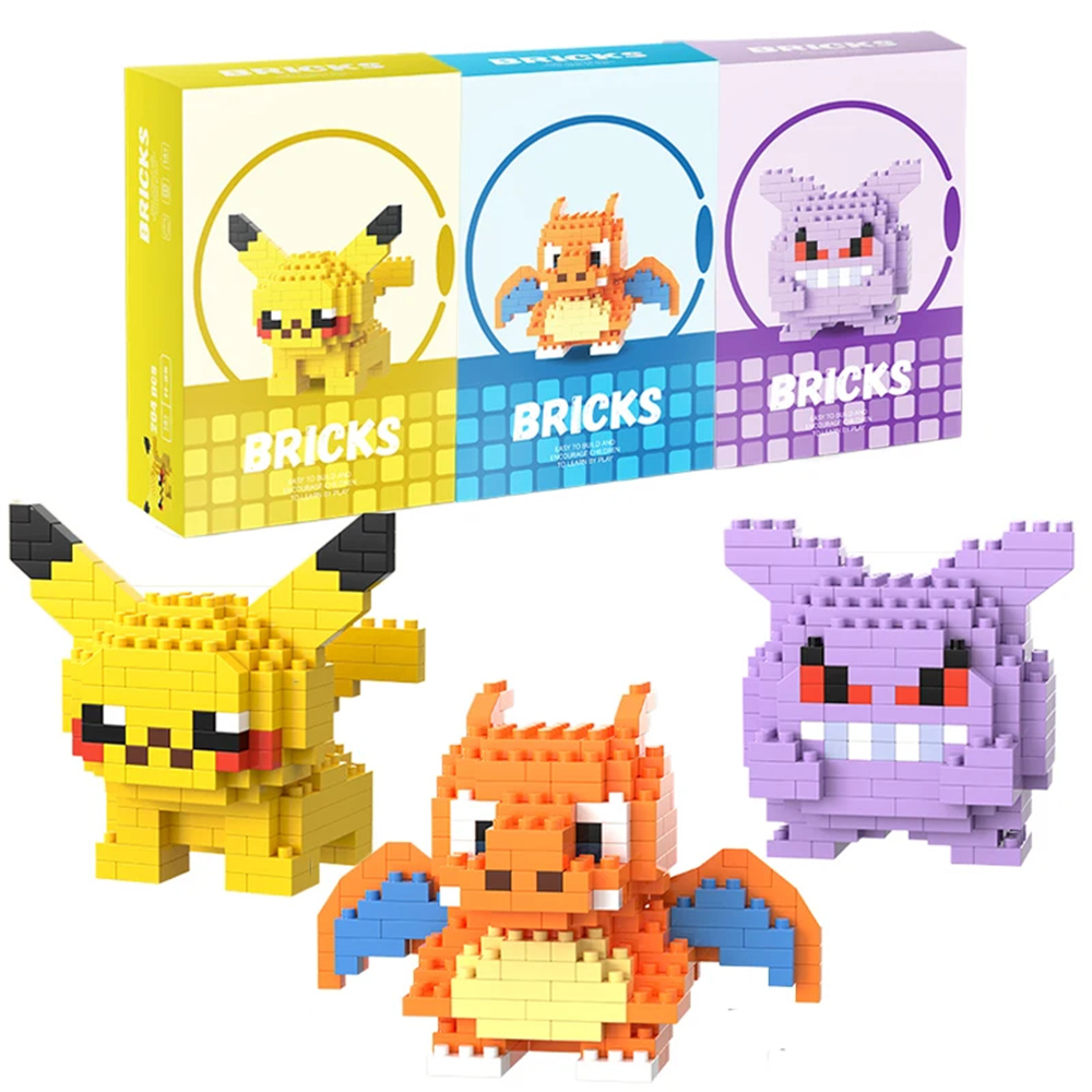 Model Kit Figure - Pokemon Mikro Yapı Taşları Pikachu Dragonite
