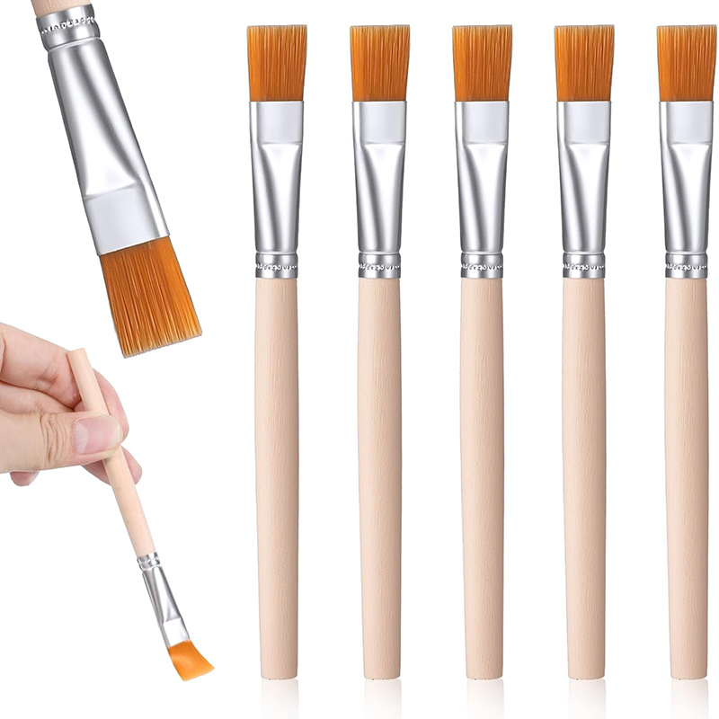 Model Kit Acrylic Paint - 5 adet ahşap saplı küçük boya