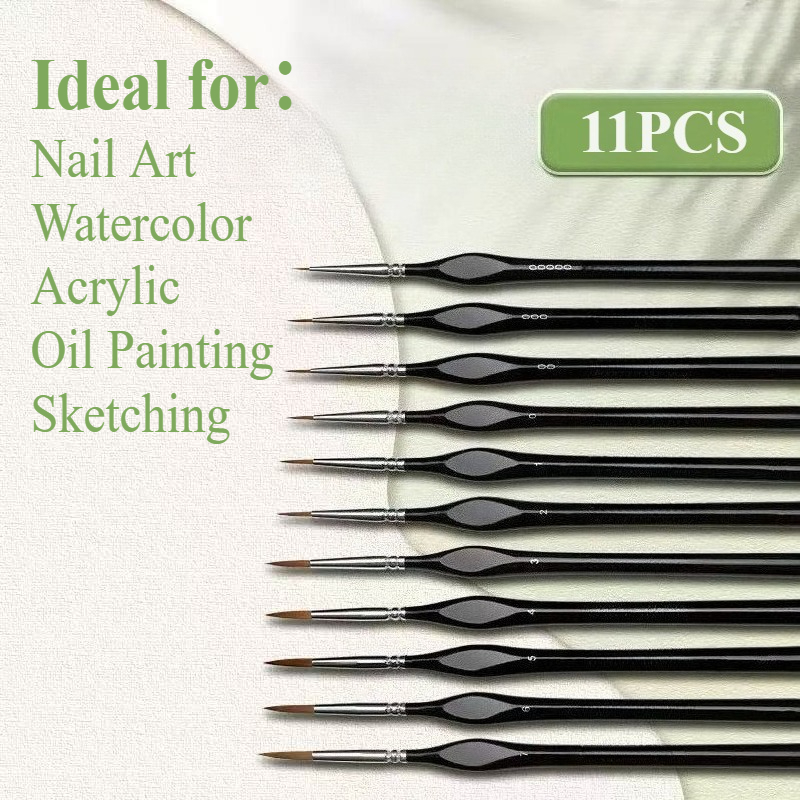 11 Parça Siyah Samur Kıl İnce  - Model Kit Acrylic Paint incelemesi ve fiyatı