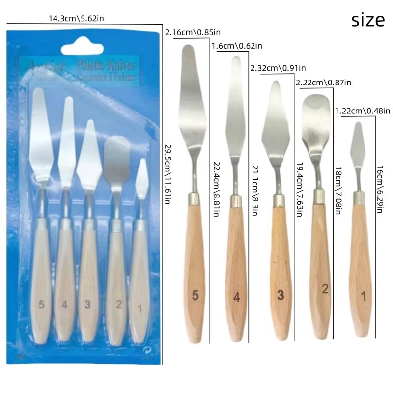 5 adet ahşap saplı boyama pale - Model Kit Acrylic Paint incelemesi ve fiyatı